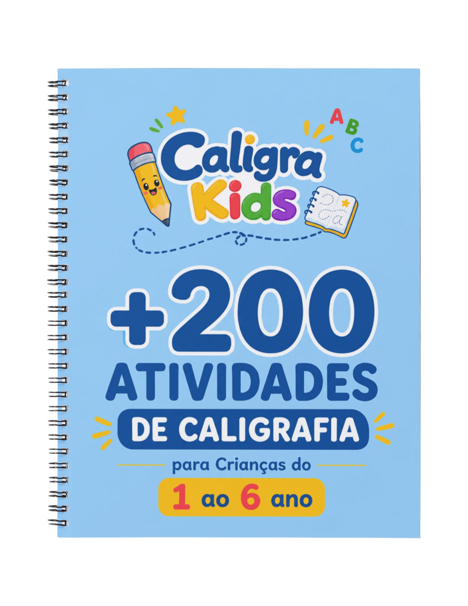 Mockup do material +200 Atividades de Caligrafia